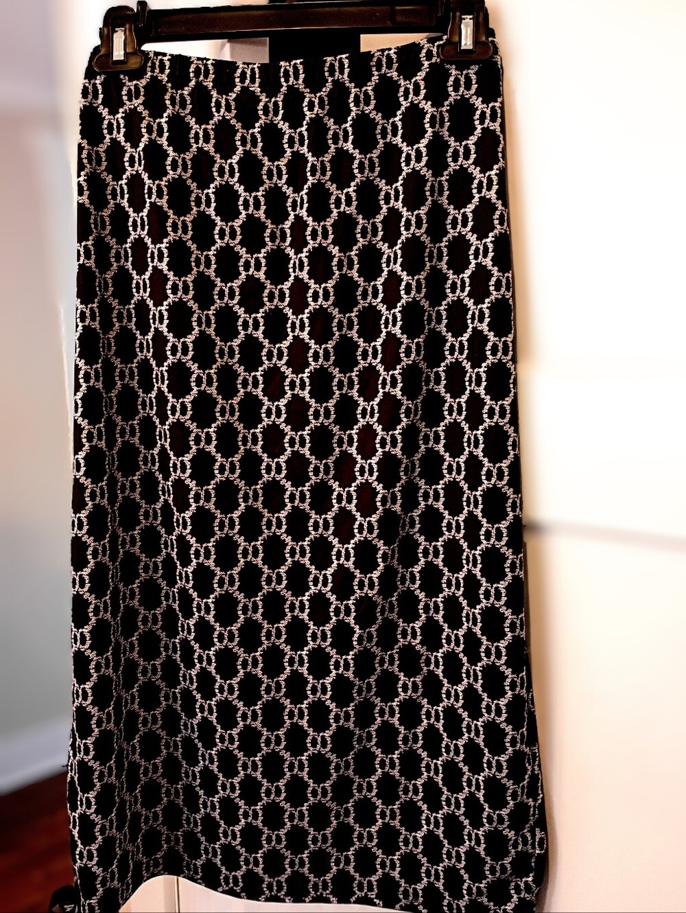 Black and White Geometric Maxi Skirt